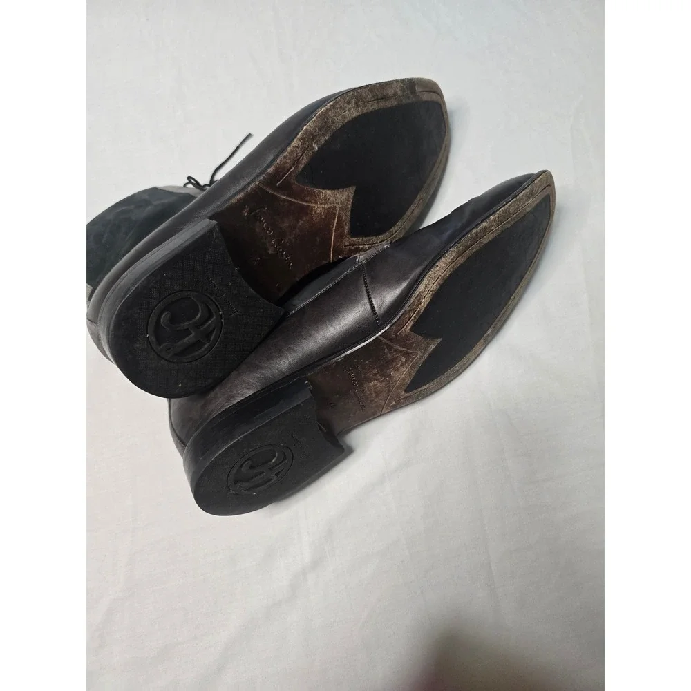 Franco Cuadra Mens Black Grey Leather Lace Up Ankle Boots Size 28 US 9 EUC